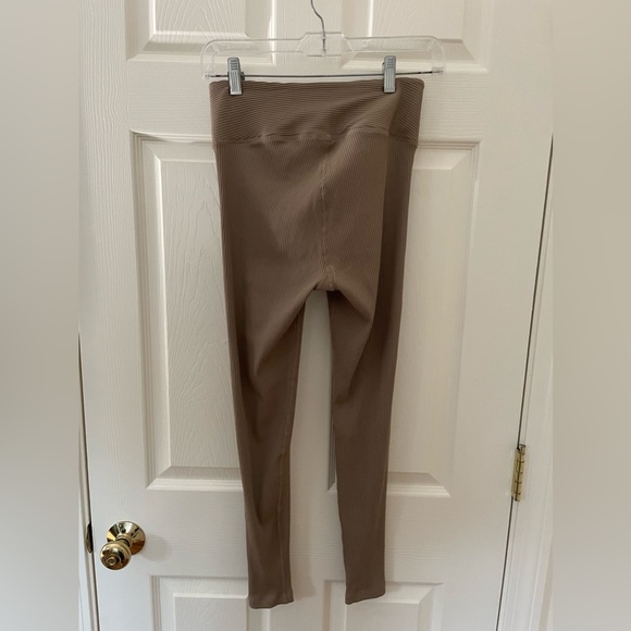Year of Ours Ribbed Football Legging Tie Lace Up Waist Caribou Brown Small NEW - Picture 3 of 5
